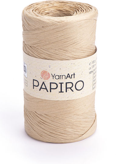 Yarnart Papiro 1302 Ανοιχτό Μπεζ Νήμα Πλεξίματος 100% Raffia Paper 100gr 130m