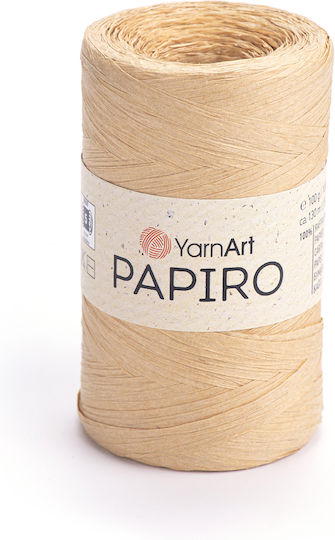 YarnArt Papiro 1315 Beiges Strickgarn 100% Raffia Paper 100g 130m