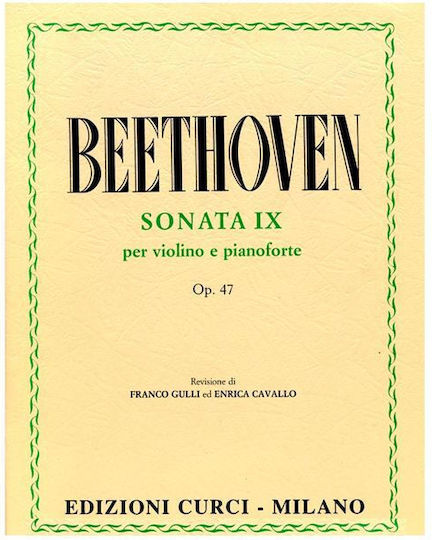 Ludwig Van Beethoven Sonata Ix Op 47 In La Maggiore Per Violino & Pianoforte