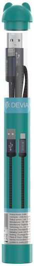 Devia USB-A to Lightning Cable Μαύρο 1m EC021