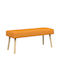 Stoff-Tabouret Mit Dunkel Gelber Farbe 46x110x40cm