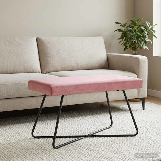 Samt Tabouret Pink 80x40x45cm