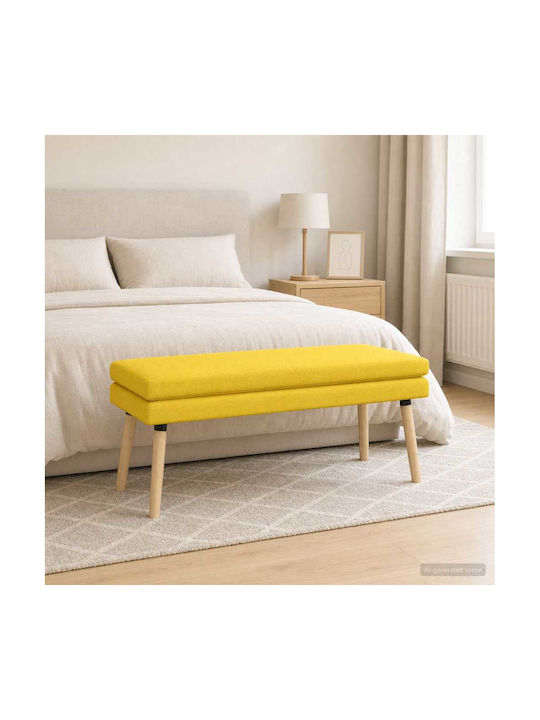 Taburet Tapițat cu Țesătură Moale Galben 110x40x47cm