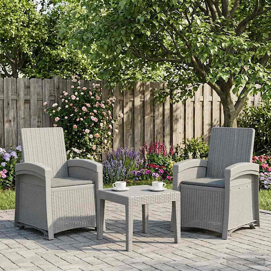 Πολυθρόνα Εξωτερικού Χώρου Rattan Ρατάν 2τμχ 56x63x92εκ.