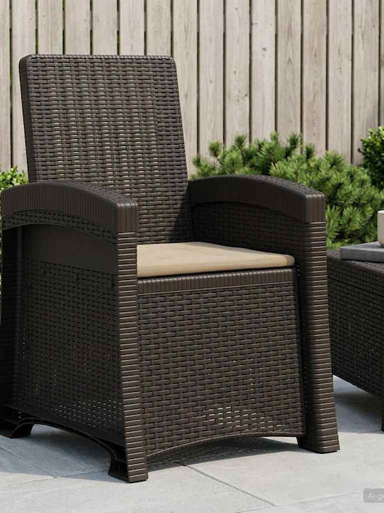 vidaXL Gartenstühle Rattan Anthrazit 56x63x92cm