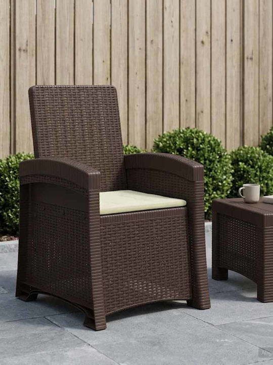 Gartenstühle Rattan Braun 56x63x92cm