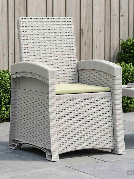vidaXL Gartenstühle Rattan Weiß und Creme 56x63...