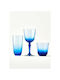 SteweHome Set of Glasses for White and Red Wine Made of Glass in Blue Colour 18 Pieces