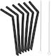 Reusable Silicone Straws 6 Pcs Grey