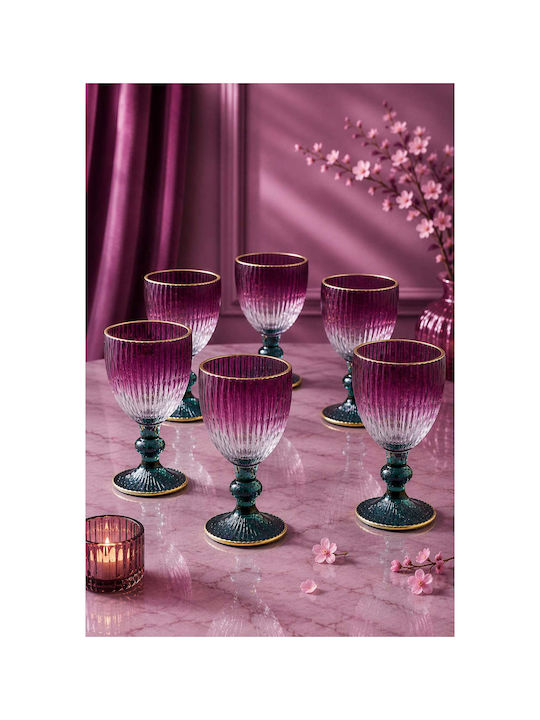SteweHome Set of Liqueur/Ouzo / Cocktail/Drinking / Coffee/Freddo Glasses in Purple Colour 75ml 6 Pieces