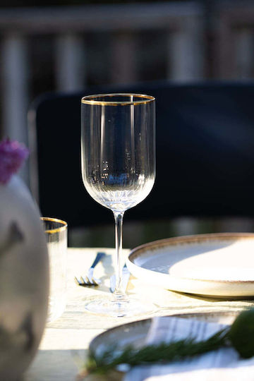 SteweHome SteweHome Set Brillen für Weißwein aus Glas in Goldfarbe 410ml 4 Stück