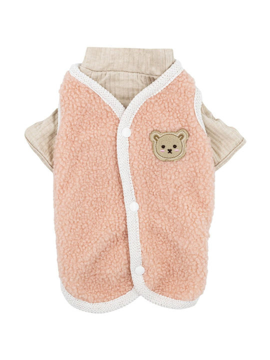 Set Vest T-shirt Dog Pink Ecru Polyester Cotton Size Xxl