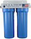USA Tech Ufhp Single Under Sink Water Filter Device ½" Pipe Cross Section with Faucet and Replacement Filter WFI0451