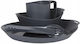 Ellipse 4-piece Set Kfs Bowl Plate Mug Graphite
