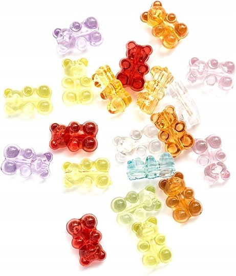 Acrylic Colorful Bear Beads Mix Diy Jewelry Making 17mm 20pcs
