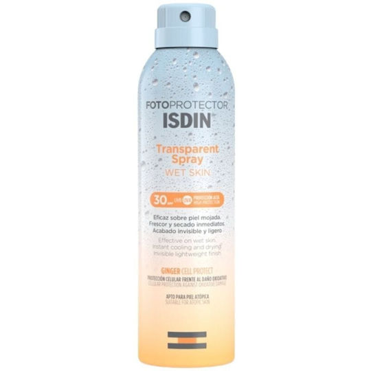 Isdin Fotoprotector Transparent Wet Skin Слънцезащитен Спрей за Тяло SPF30 250ml