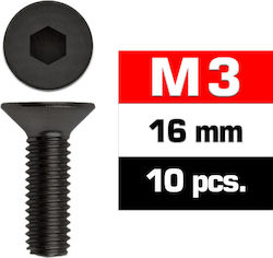 Ultimate Racing M3x16mm Плоски Винтове 10 Бройки