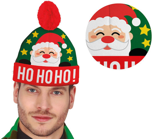 Winter Christmas Hat Pompom Santa Claus Ho Ho Ho Christmas Star