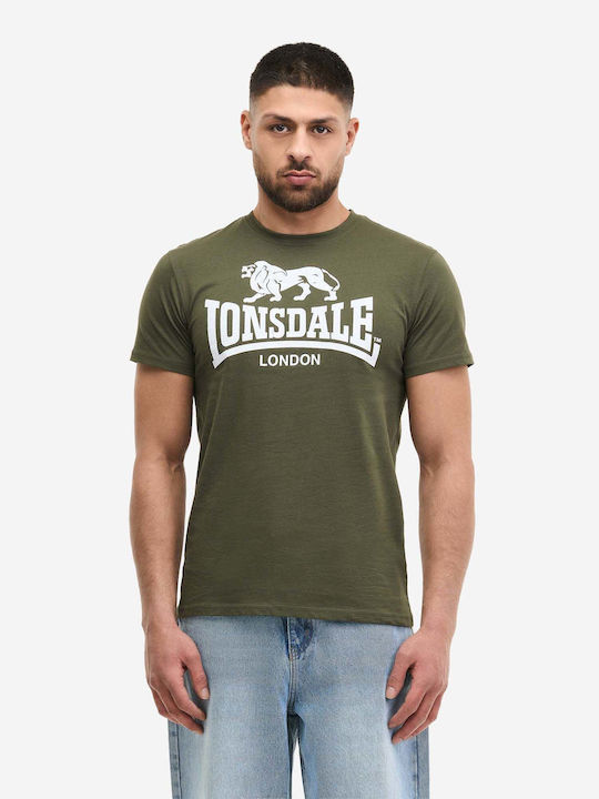 Lonsdale Logo Αθλητικό T-shirt Olive/white