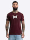 T-Shirt Oxblood/Weiß