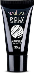 NaiLac False Nail Gel Poly Acryl & Gel Sugar White