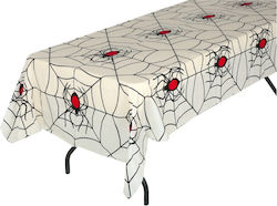Halloween Foil Tablecloth Spider Web Spiders 135x270cm