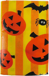 Halloween Foil Tablecloth Pumpkins Spiders 132x178cm