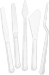 Set 5 Plastic Painting Spatulas