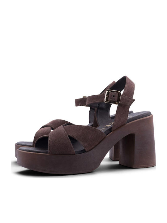 Juliet Leder Damen Sandalen Braun