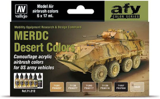 Acrylicos Vallejo Air Σετ Χρώματα Μοντελισμού 18ml 6τμχ