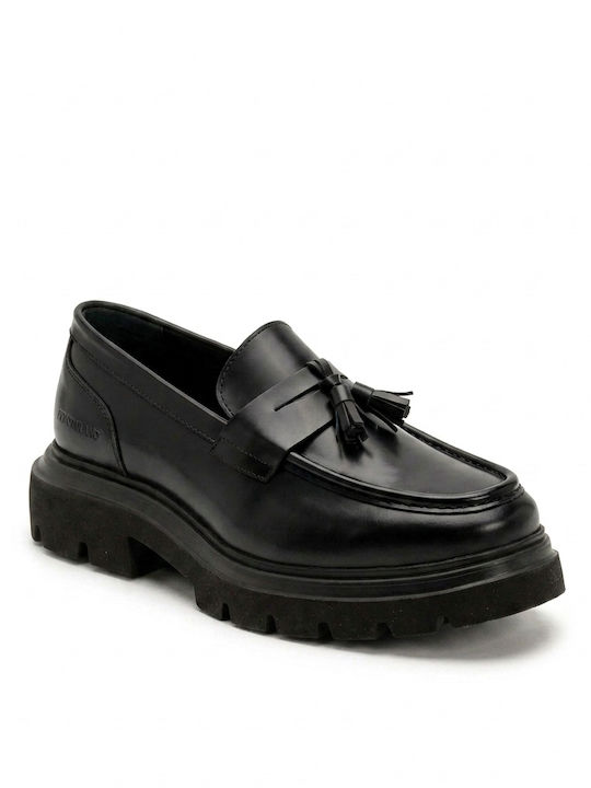 Leather Men's Loafers In Black Colour