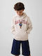Fleece Kids Sweatshirt with Hood and Pockets Grey