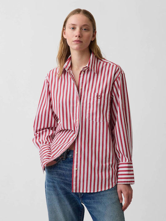 GAP Long Sleeve Women's Shirt Red