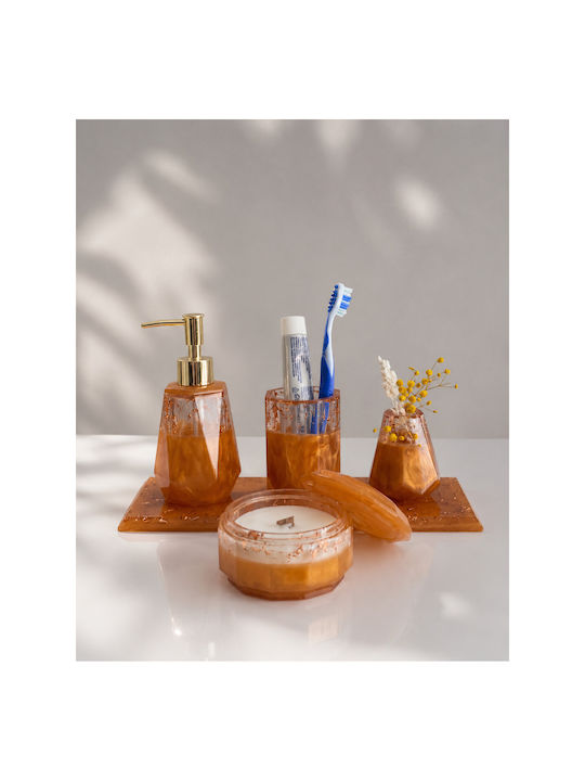 SteweHome Set Accesorii Baie Rășină Portocalii 5 Bucăți