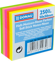 Donau Self-adhesive Notes 50x50mm 250pcs 5 Neon Colors 7575001pl-99