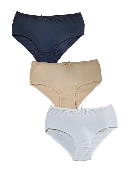 Damen-Slips Große Größen Baumwoll Damen-Slip 3Pack Mehrfarbig