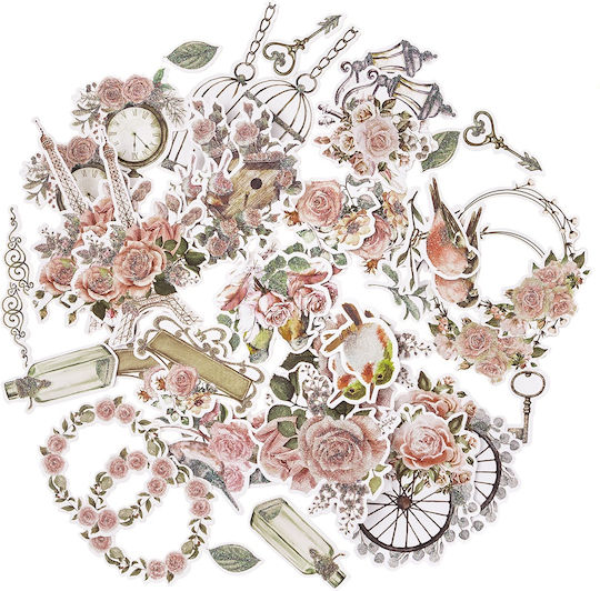 Forme Decorative Din Hârtie Dragoste Paris Diy 44 Bucăți