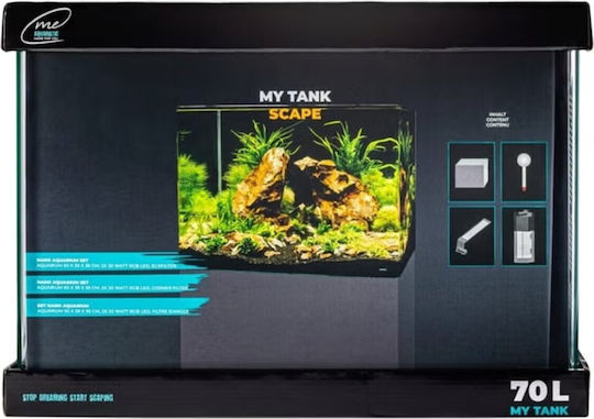 me Aquaristic Acvariu Pentru Pești Cu O Capacitate De 70l 50x39x36cm