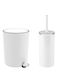 SteweHome Plastic Bathroom Brush and Trash Can Set 5l White
