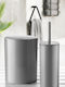 SteweHome Plastic Bathroom Brush and Trash Can Set 6l Grey