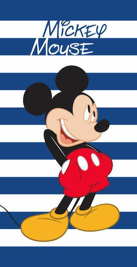 Beach Towel 70x140 Mickey Mouse Navy White Stripes Faro 23