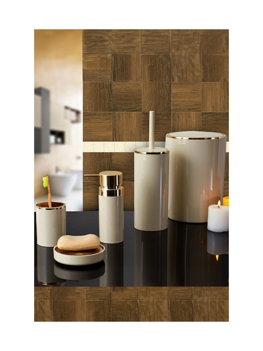SteweHome Bathroom Accessory Set Plastic Beige 5 Pieces