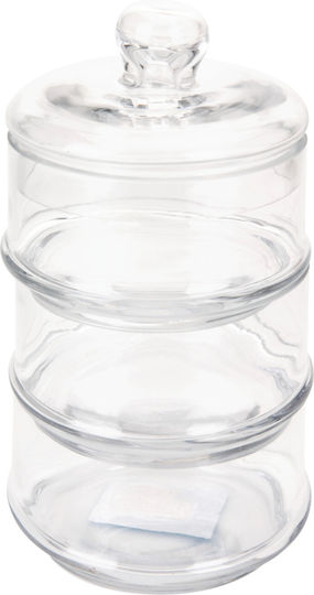 Set of 3 General Use Glass Jars with Lid Transparent 500ml