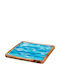 Decorative Square Wooden Blue Platter 30x30cm