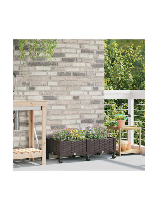 vidaXL Kunststoff Blumenkasten Braune 80x40x29cm