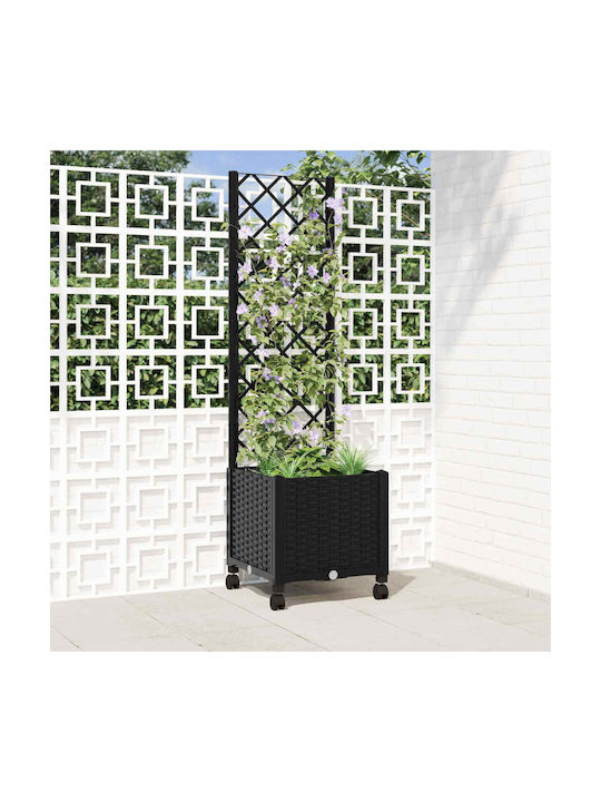 vidaXL Planter Box Din Plastic Negru 40x40x146 cm
