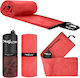 Activ Space Πετσέτα Microfiber Σώματος σε Θήκη Κόκκινη 180x90εκ.
