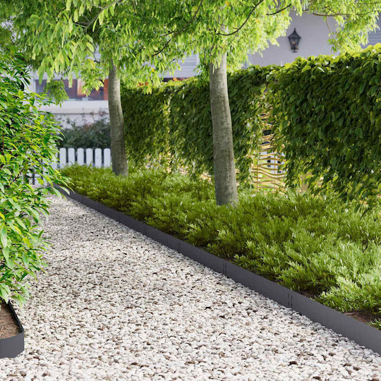 vidaXL Metal Garden Hedge in Grey Colour 1m x 15cm 30 Pieces