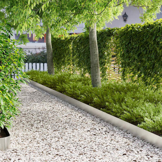 vidaXL Metallische Gartenhecke in Silber Farbe 1m x 12cm 10 Stücke