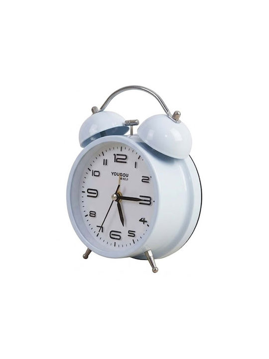 Avizar Tischuhr 12cm Schlafzimmer Runde Form Doppelglocke Elegantes Weiß